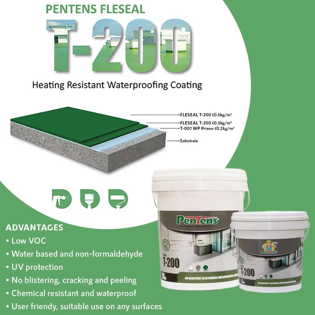 PENTENS T200 UV Resistant Elastomeric Waterproofing Coating